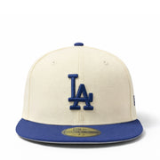 front view of New Era Los Angeles Dodgers 2025 World Series Champion 59FIFTY Fitted Hat - Chrome Blue