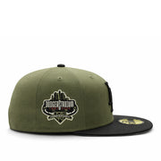 side patch of New Era Los Angeles Dodgers 40th Stadium Olive Black 59FIFTY Fitted Hat