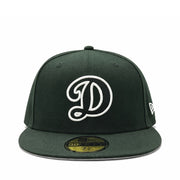 New Era Los Angeles Dodgers D Logo Black White Outline 59FIFTY Fitted Hat