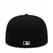 New Era Los Angeles Dodgers 60th Stadium 59FIFTY Fitted Hat - Black/Brown back MLB logo view