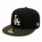 New Era Los Angeles Dodgers 60th Stadium 59FIFTY Fitted Hat - Black/Brown front new era logo side view