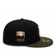 New Era Los Angeles Dodgers 60th Stadium 59FIFTY Fitted Hat - Black/Brown side patch view