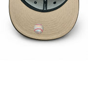 New Era Los Angeles Dodgers 60th Stadium 59FIFTY Fitted Hat - Black/Brown  under visor view