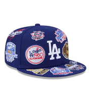 New Era Los Angeles Dodgers All Over Logo 59FIFTY Fitted Hat - Royal Blue front right view