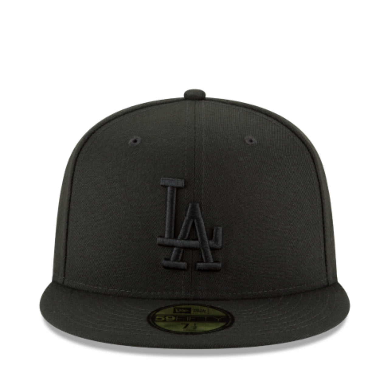 New Era Los Angeles Dodgers Black on Black 59FIFTY Fitted Hat front view