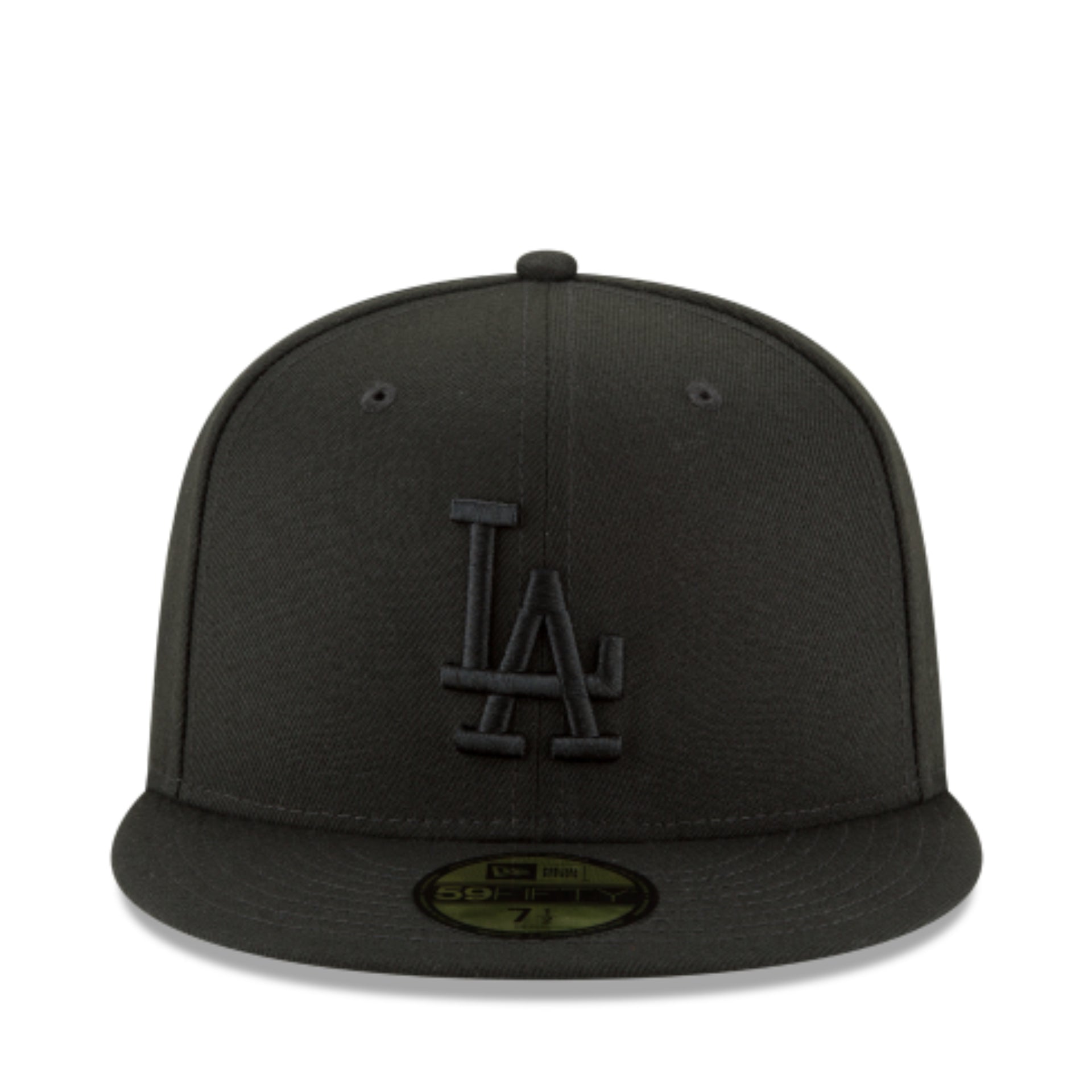 New Era Los Angeles Dodgers Black on Black 59FIFTY Fitted Hat front view