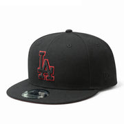 New Era Los Angeles Dodgers Black Red Outline 9FIFTY Fitted Hat
