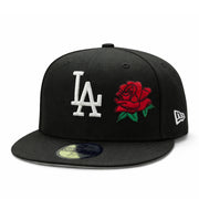 New Era Los Angeles Dodgers Red Rose Black 59FIFTY Fitted Hat