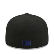 New Era Los Angeles Dodgers Black Royal Blue 59FIFTY Fitted Hat back view