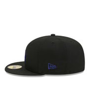 New Era Los Angeles Dodgers Black Royal Blue 59FIFTY Fitted Hat left side view