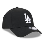 New Era Los Angeles Dodgers Black White 9FORTY A-Frame Snapback front right angle view