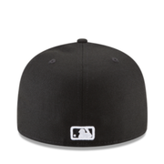 New Era Los Angeles Dodgers Black White Outlined 59FIFTY Fitted Hat back view