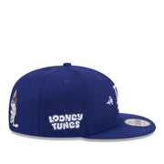 New Era Los Angeles Dodgers Bugs Bunny Looney Tunes 9FIFTY snapback hat royal blue side view with character artwork