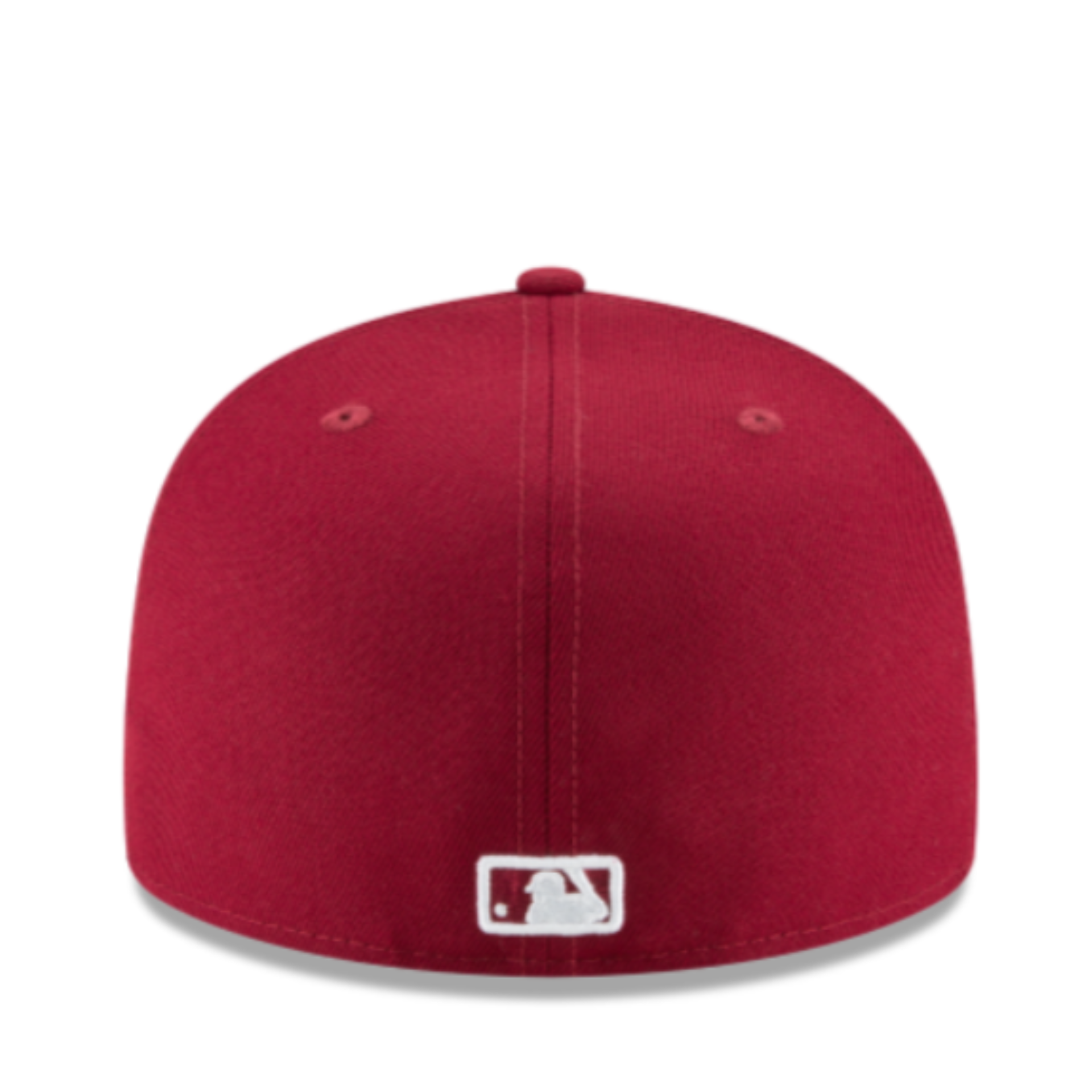 New Era Los Angeles Dodgers burgundy white 59fifty fitted hat back view