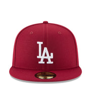 New Era Los Angeles Dodgers Burgundy 59FIFTY Fitted Hat front view