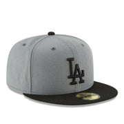 New Era Los Angeles Dodgers Charcoal Black 2 Tone 59FIFTY Fitted Hat front right view