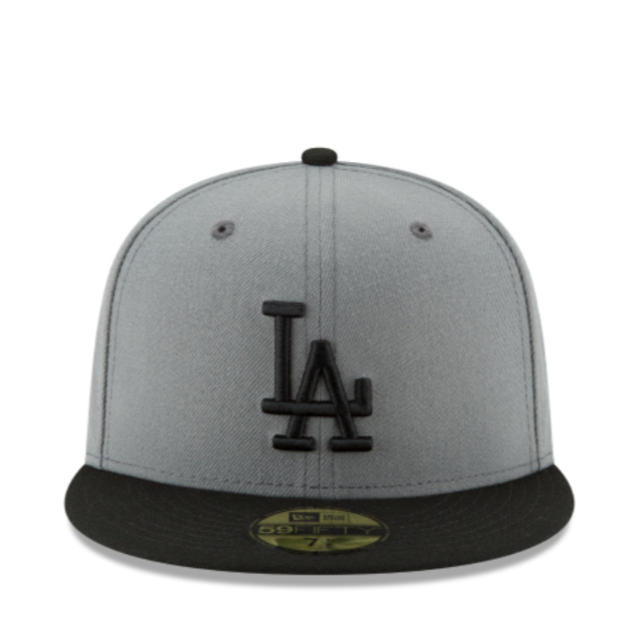 New Era Los Angeles Dodgers Charcoal Black 2 Tone 59FIFTY Fitted Hat front view