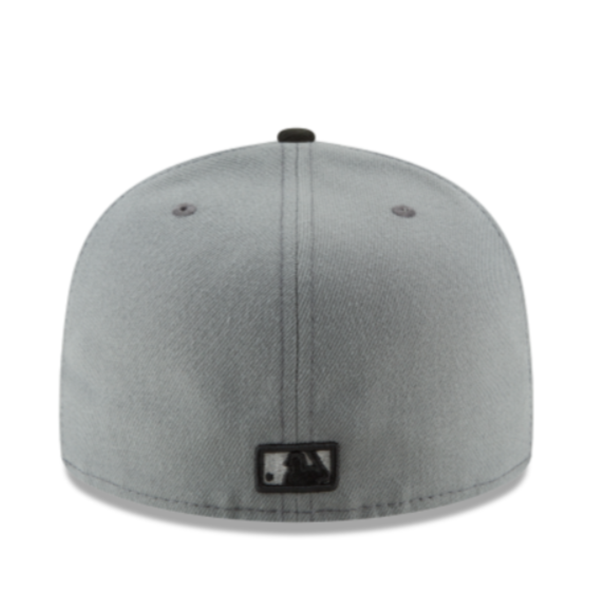 New Era Los Angeles Dodgers charcoal black 2 tone black logo 59fifty fitted hat back view