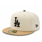 New Era Los Angeles Dodgers chrome black logo 59fifty fitted hat front view