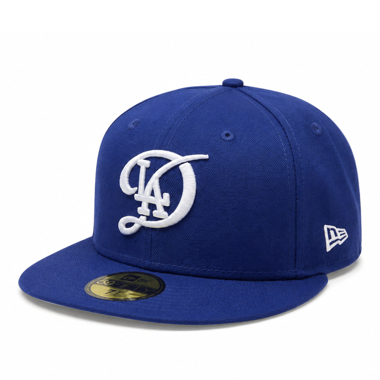 New Era Los Angeles Dodgers City Connect 59FIFTY fitted hat in royal blue with white embroidered LA logo front view product image