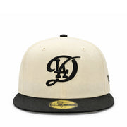 front view of New Era Los Angeles Dodgers City Connect Chrome Black 59FIFTY Fitted Hat