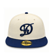 New Era Los Angeles Dodgers City Connect Chrome/Navy 59FIFTY Fitted Hat front view