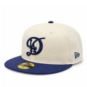 New Era Los Angeles Dodgers City Connect Chrome/Navy 59FIFTY Fitted Hat front angled view
