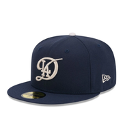 New Era Los Angeles Dodgers City Connect Navy 59FIFTY Fitted Hat front left angle view