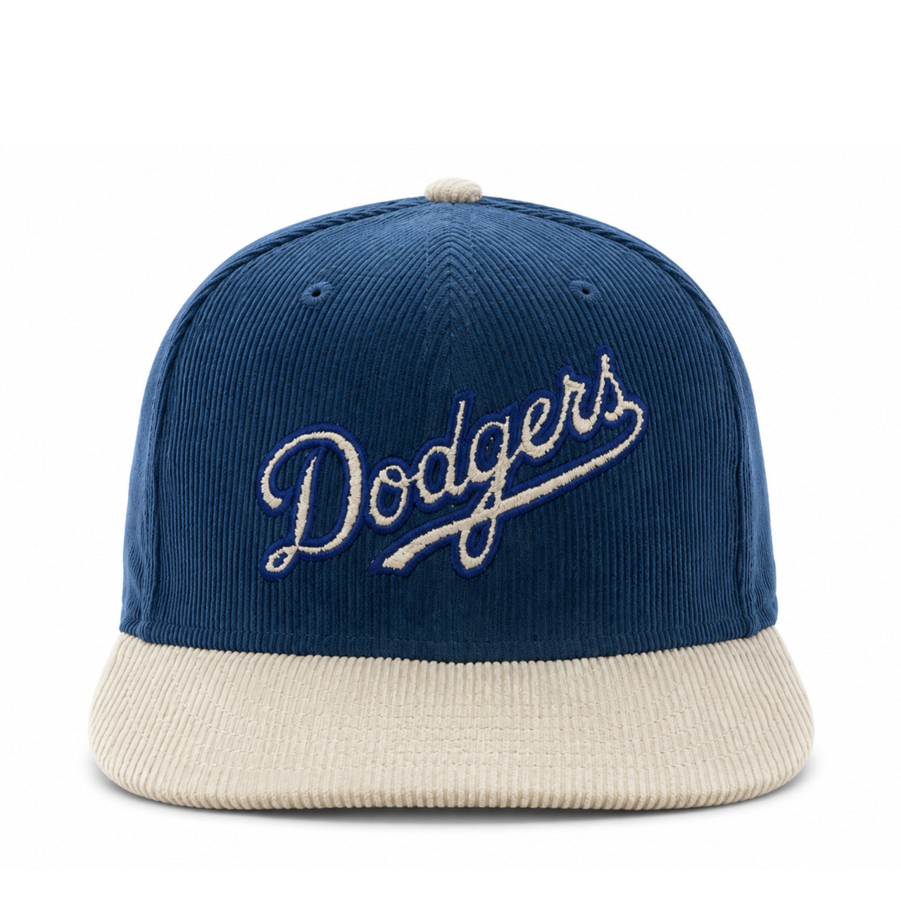 New Era Los Angeles Dodgers Corduroy Blue Gray 9FIFTY Snapback Hat front view