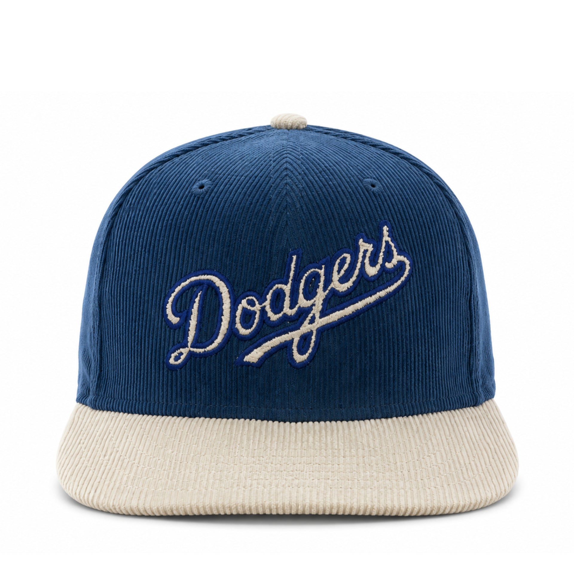 New Era Los Angeles Dodgers Corduroy Blue Gray 9FIFTY Snapback Hat front view