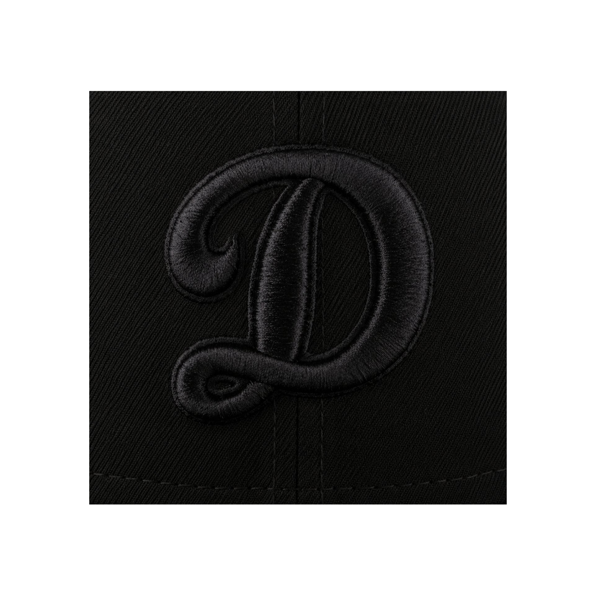 New Era Los Angeles Dodgers D Logo Black on Black 9FIFTY Snapback Hat logo view
