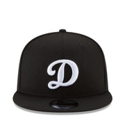 New Era Los Angeles Dodgers D Logo Black 9FIFTY Snapback Hat front view