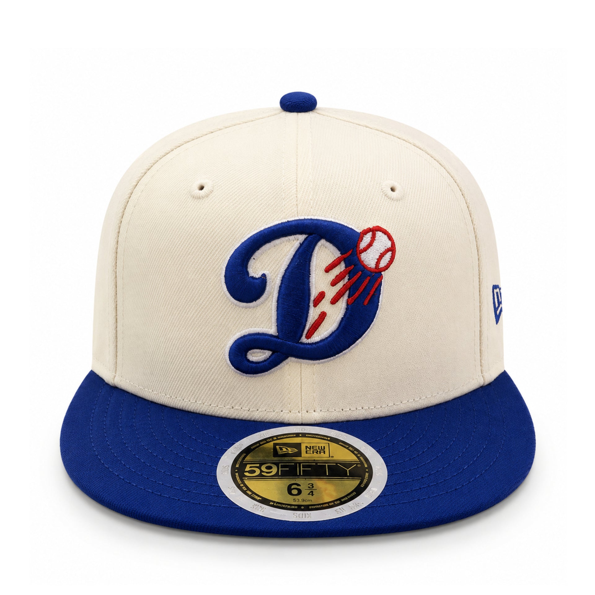 New Era Los Angeles Dodgers Chrome Royal Blue Kids 59FIFTY Fitted Hat front view
