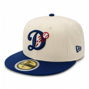 New Era Los Angeles Dodgers Chrome Royal Blue Kids 59FIFTY Fitted Hat front angle view