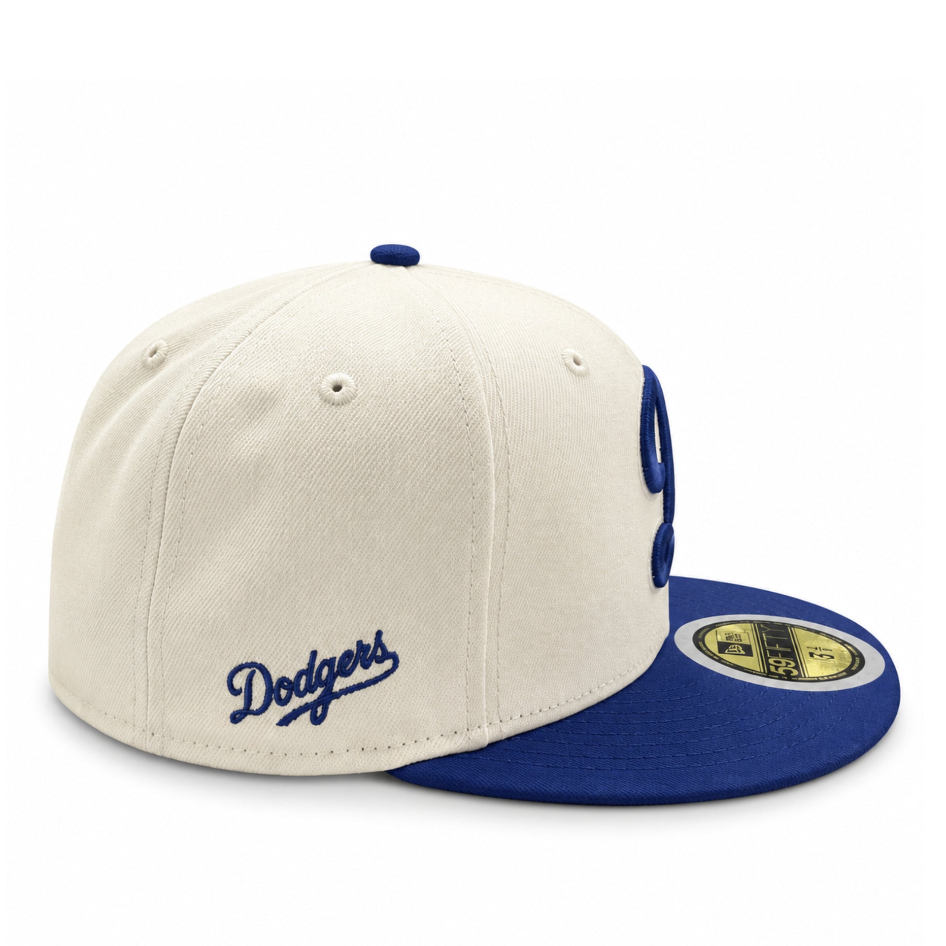 New Era Los Angeles Dodgers Chrome Royal Blue Kids 59FIFTY Fitted Hat right side view