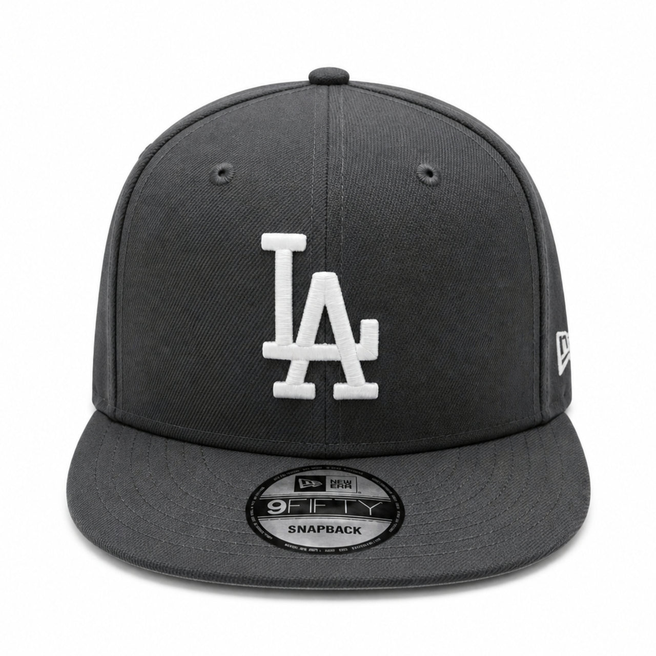 New Era Los Angeles Dodgers Dark Graphite 9FIFTY Snapback Hat front view