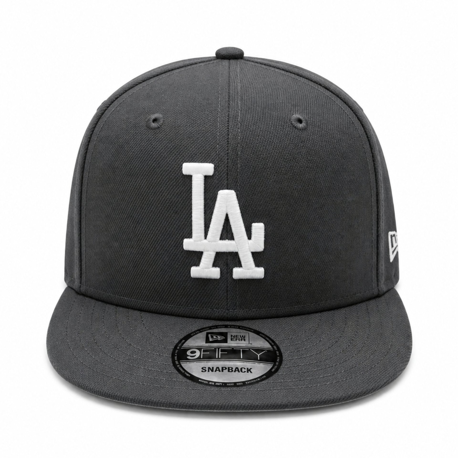 New Era Los Angeles Dodgers Dark Graphite 9FIFTY Snapback Hat front view