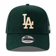 New Era Los Angeles Dodgers 9FORTY A-Frame Snapback Hat - Dark Green/Ivory front view