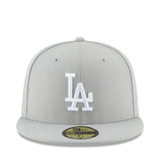 New Era Los Angeles Dodgers Gray 59FIFTY Fitted Hat front view