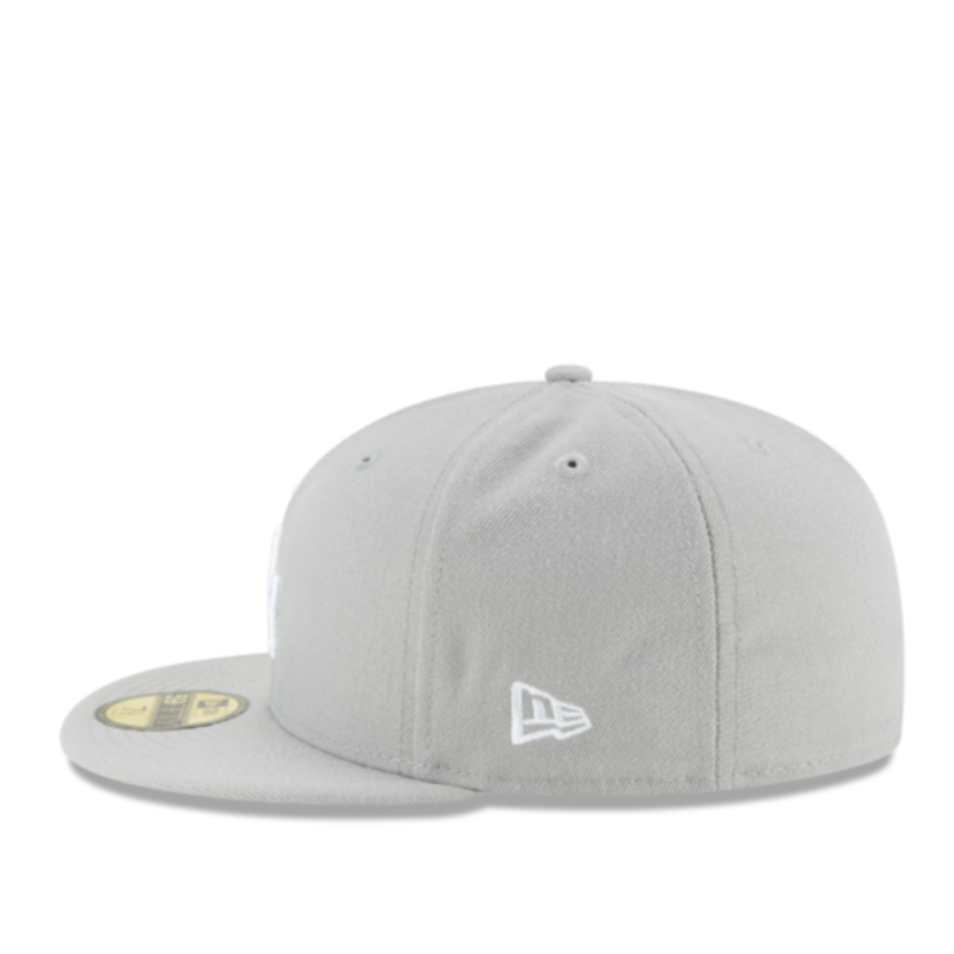 New Era Los Angeles Dodgers gray white 59fifty fitted hat side view