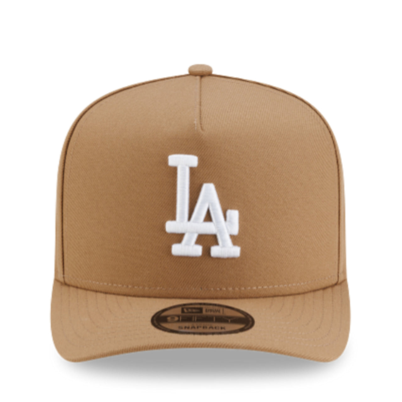 New Era Los Angeles Dodgers LA 9FIFTY A-Frame Snapback Hat - Khaki front view