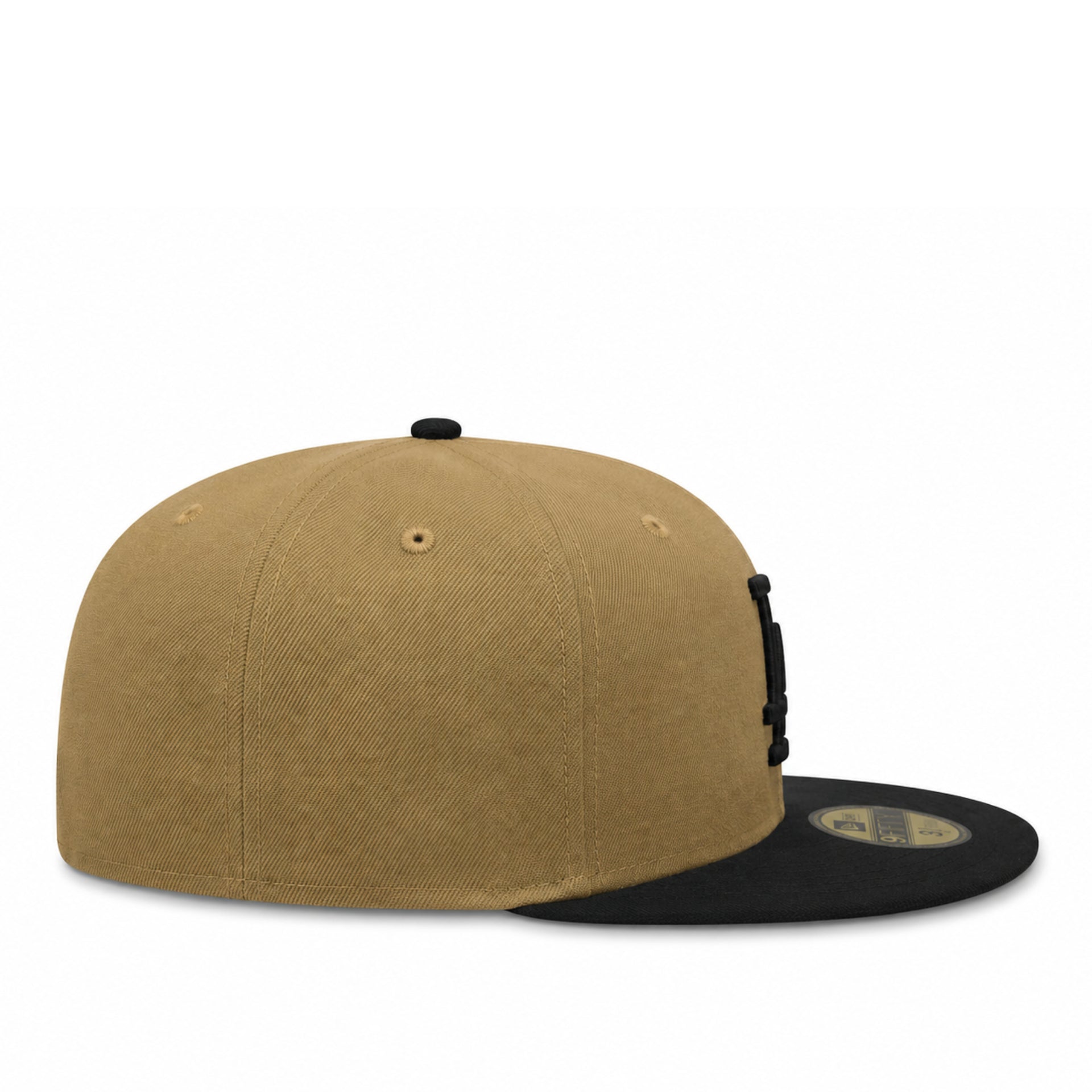 Brown and black cap on a white background