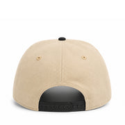 Back view of New Era Los Angeles Dodgers Khaki Black 9FORTY A-Frame Snapback Hat with adjustable snapback closure