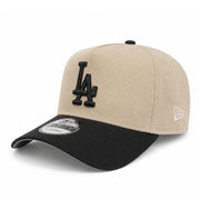 New Era Los Angeles Dodgers Khaki Black 9FORTY A-Frame Snapback Hat