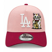 Los Angeles Dodgers Lucky Cat Pink 9FORTY A-Frame Snapback front view
