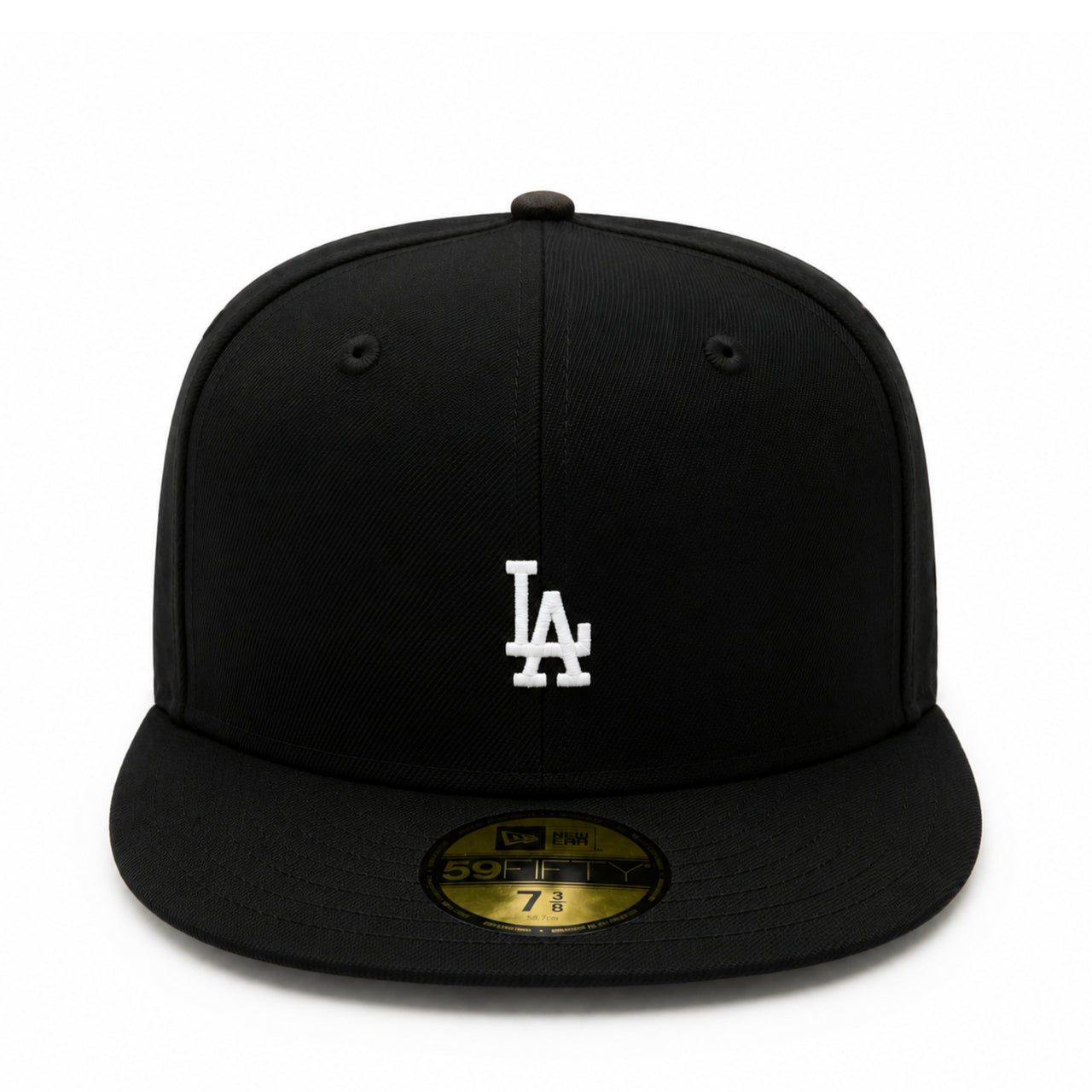 New Era Los Angeles Dodgers Micro Logo 59FIFTY Fitted Hat - Black/White front view