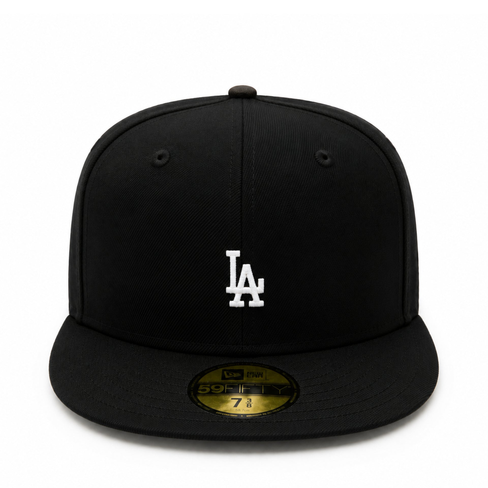 New Era Los Angeles Dodgers Micro Logo 59FIFTY Fitted Hat - Black/White front view