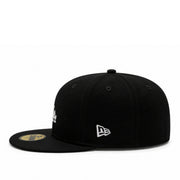 New Era Los Angeles Dodgers Micro Logo 59FIFTY Fitted Hat - Black/White side view
