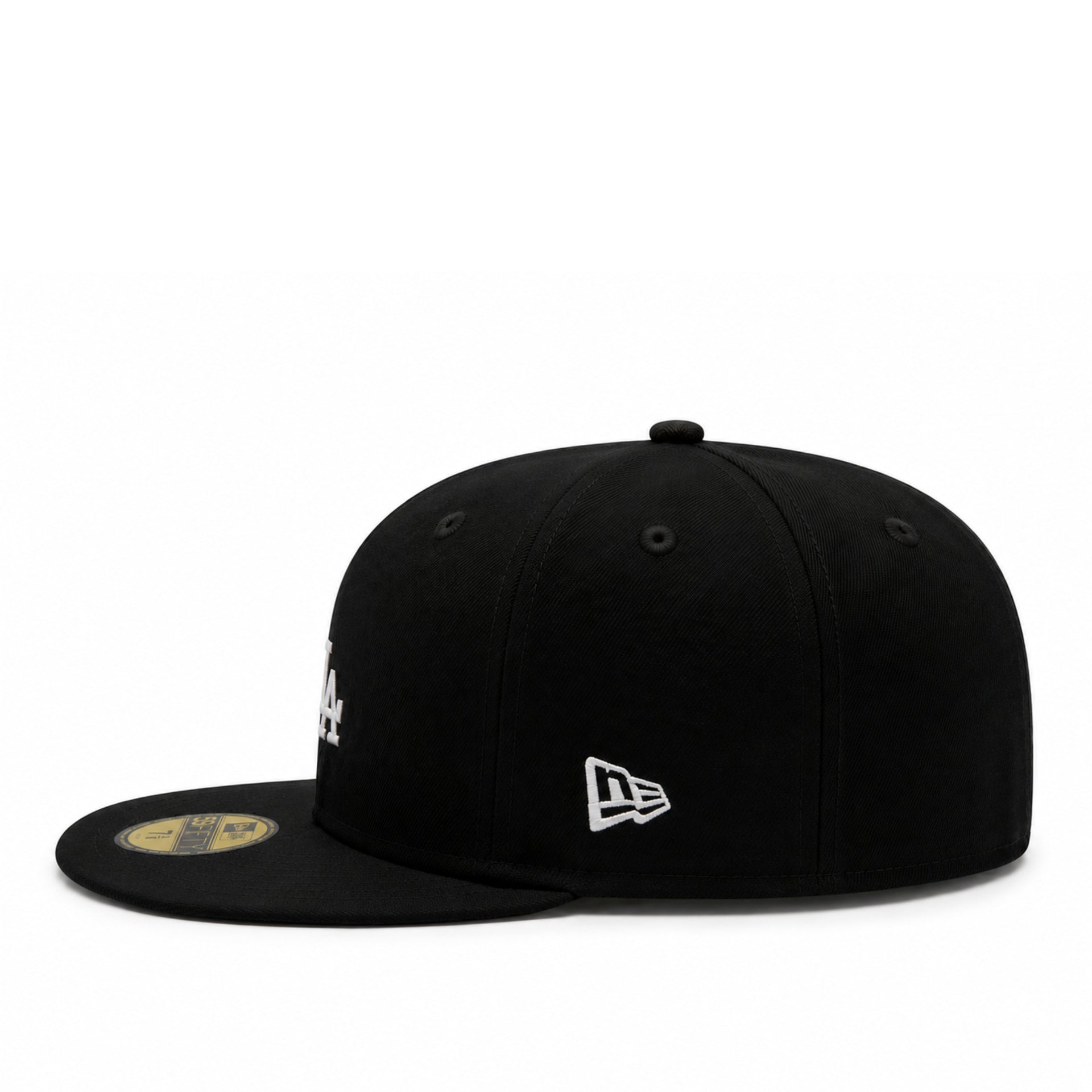 New Era Los Angeles Dodgers Micro Logo 59FIFTY Fitted Hat - Black/White side view