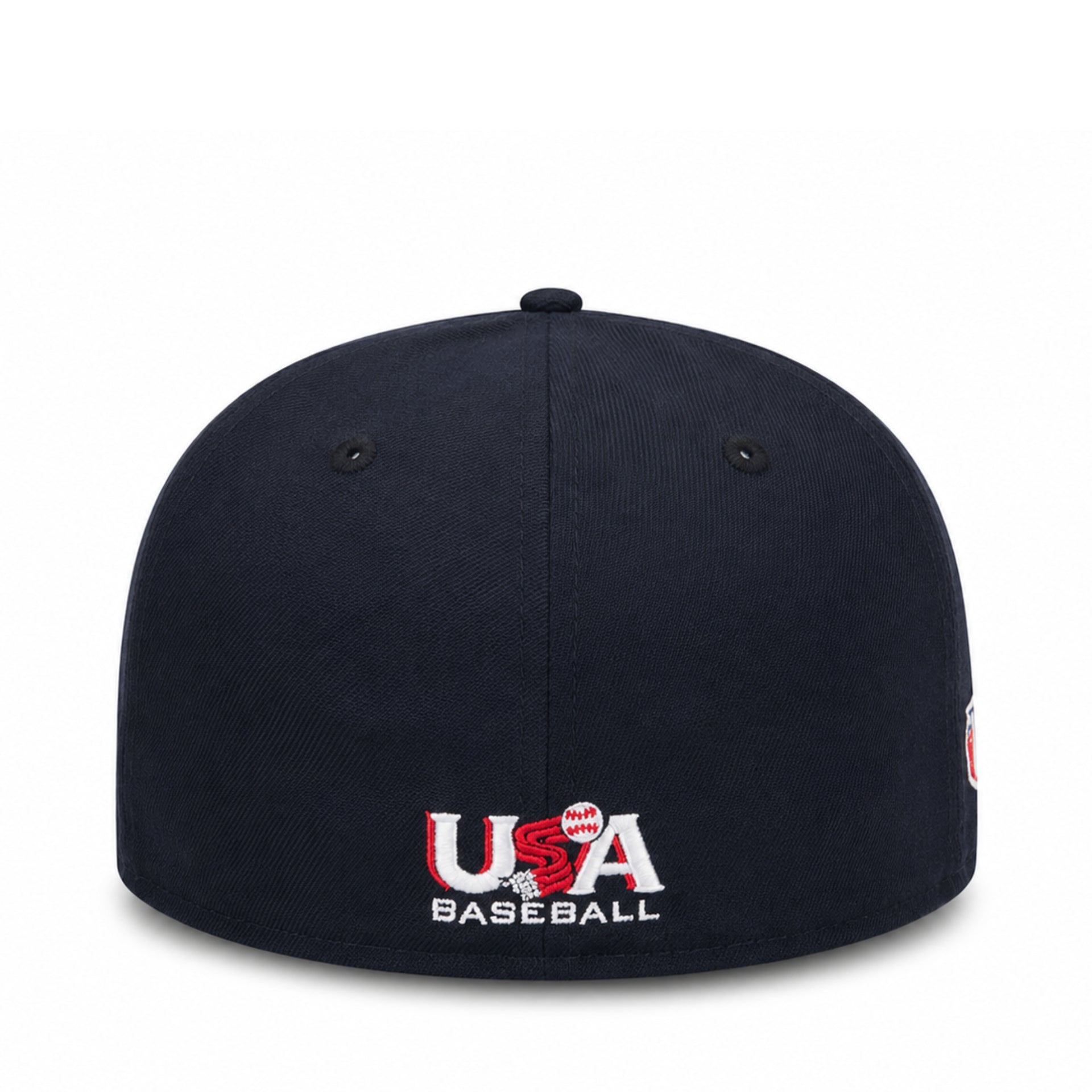 Navy baseball cap with USA Baseball logo on a white background
